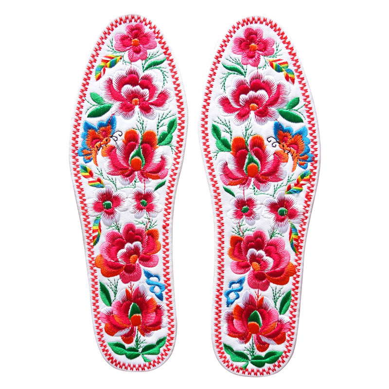 鞋垫五送一非十字绣纯棉棉布刺绣白色绣花绣花鞋鞋垫