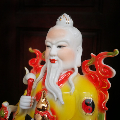 陶瓷太上老君爷神像道教始祖道德天尊家居镇宅开光佛像家居摆件