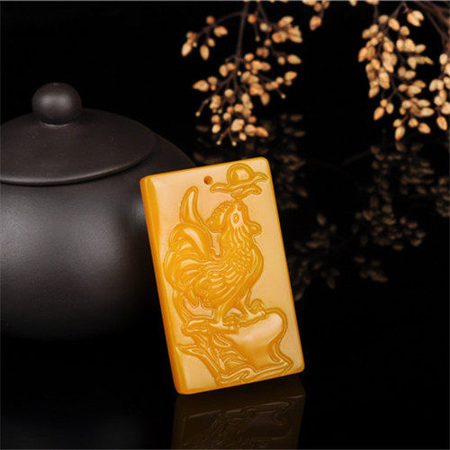 和田玉鸡吊坠挂件黄龙十二生肖金鸡大公鸡玉牌加官其他