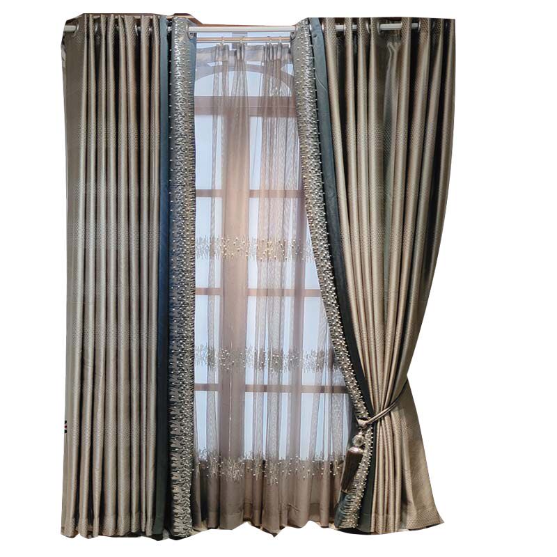 窗帘轻奢法式银色高档样板房豪华上门测量安装定制窗帘