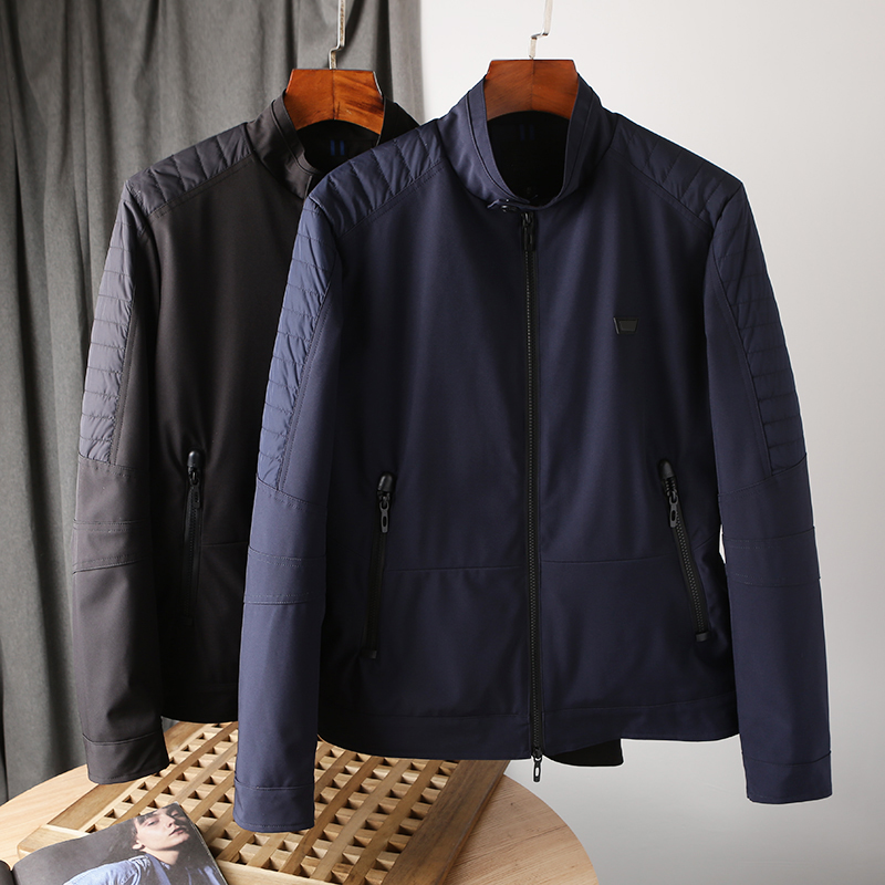 千元级别！意大利订单！外贸男装剪标尾货休闲防水小立领夹克外套