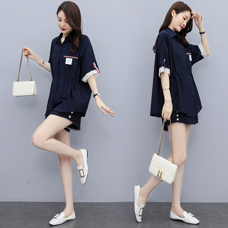 洋气休闲短裤套装女夏2021年新款时尚减龄气质时尚套装