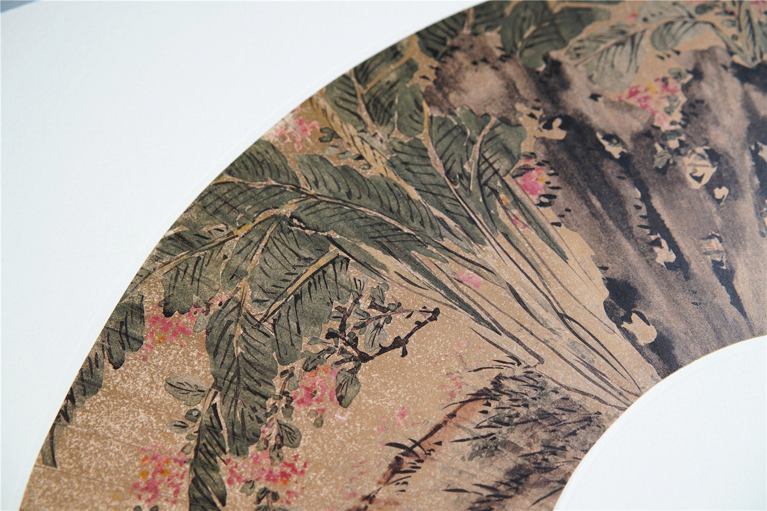 二玄社复制品陈栝芭蕉紫薇图扇面