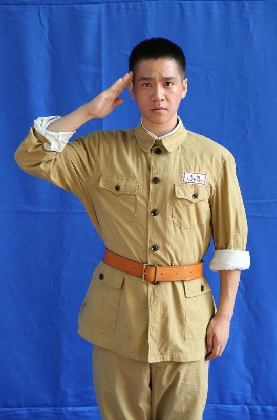 土黄抗美援朝老式红军衣服粗布解放志愿志愿军军长民族服装