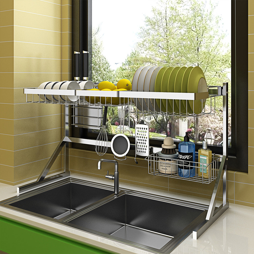 不锈钢水槽架沥水篮架洗碗池沥水架厨房置物架水龙头收纳厨房置物架