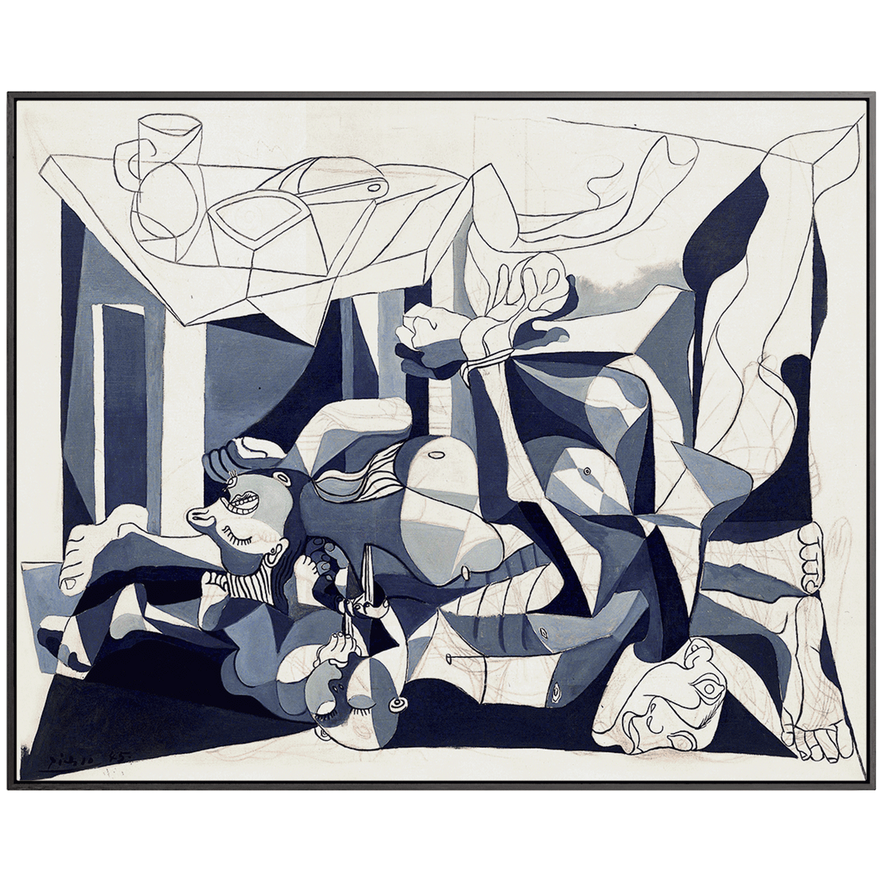 大师毕加索抽象艺术装饰画大尺寸样板房壁画挂画现代走廊过道墙画