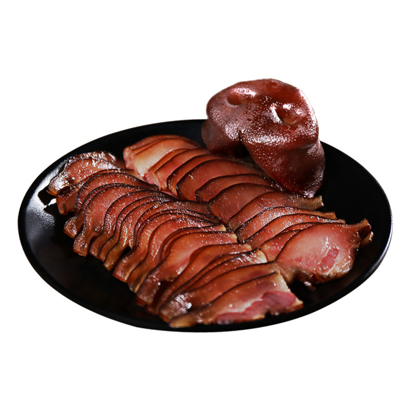 猪头腊猪农家自制烟熏四川特产肉腊猪嘴嘴尖腌肉