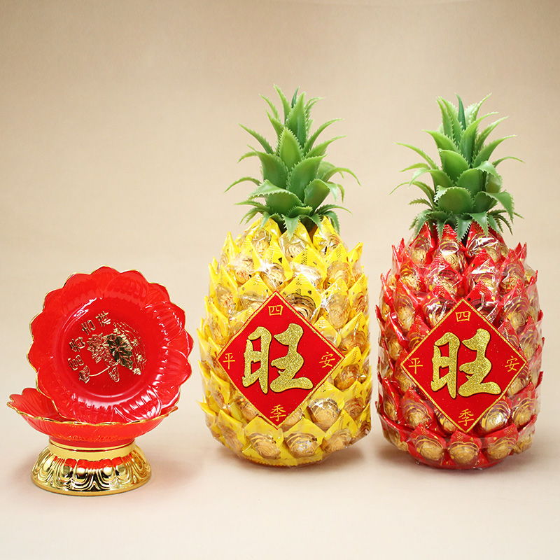 七彩菠萝塔酥糖莲花灯寺庙供佛拜神天公贡品喜事潮汕闽南旺来糖塔