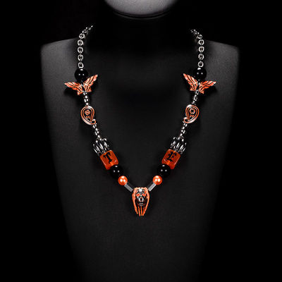 玩物制造 tyga x *evae  黑橙虎纹琥珀骰子腰果花蝴蝶联名项链潮