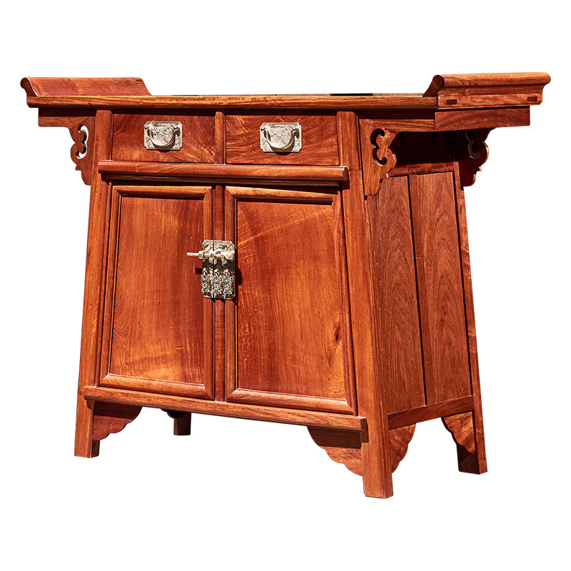 王木匠缅甸花梨翘头柜关公中式实木明清古典条案条案