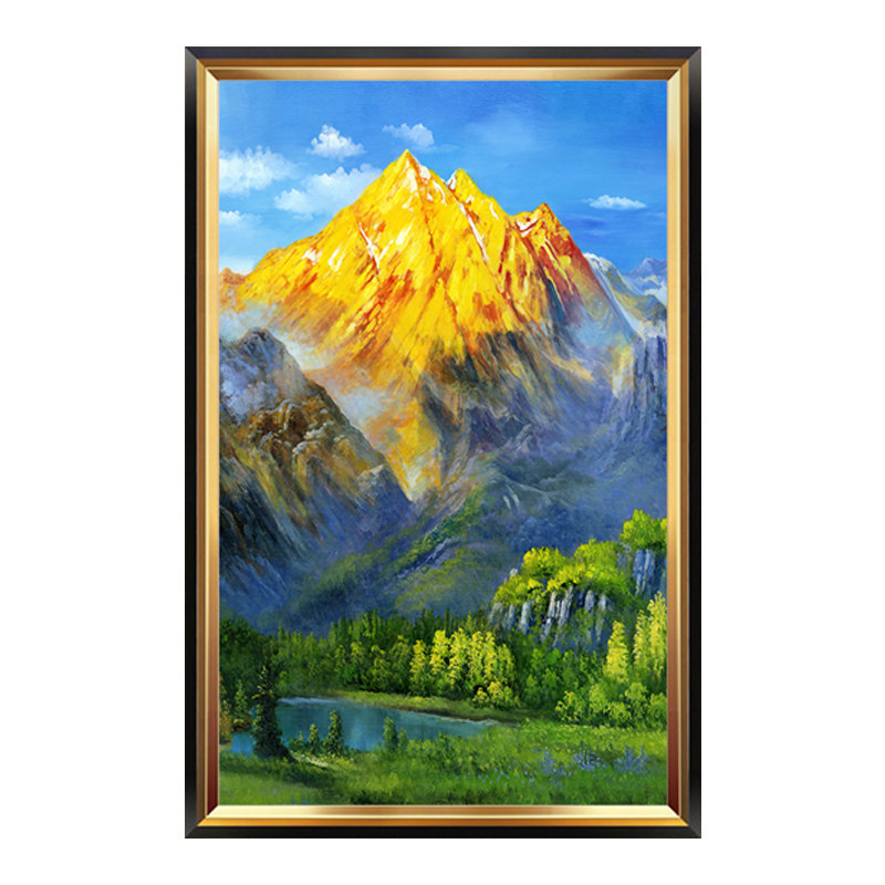 背靠金山入门玄关装饰画走廊过道壁画客厅现代简约现代装饰画