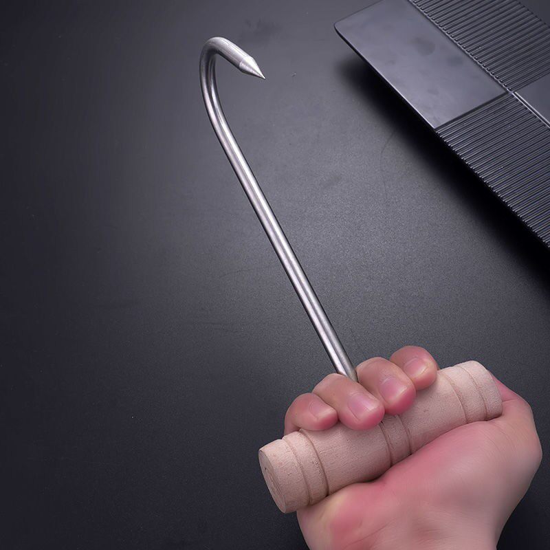 加粗不锈钢丁字拖钩捞肉钩子卤肉加长抓钩猪肉烧烤夹