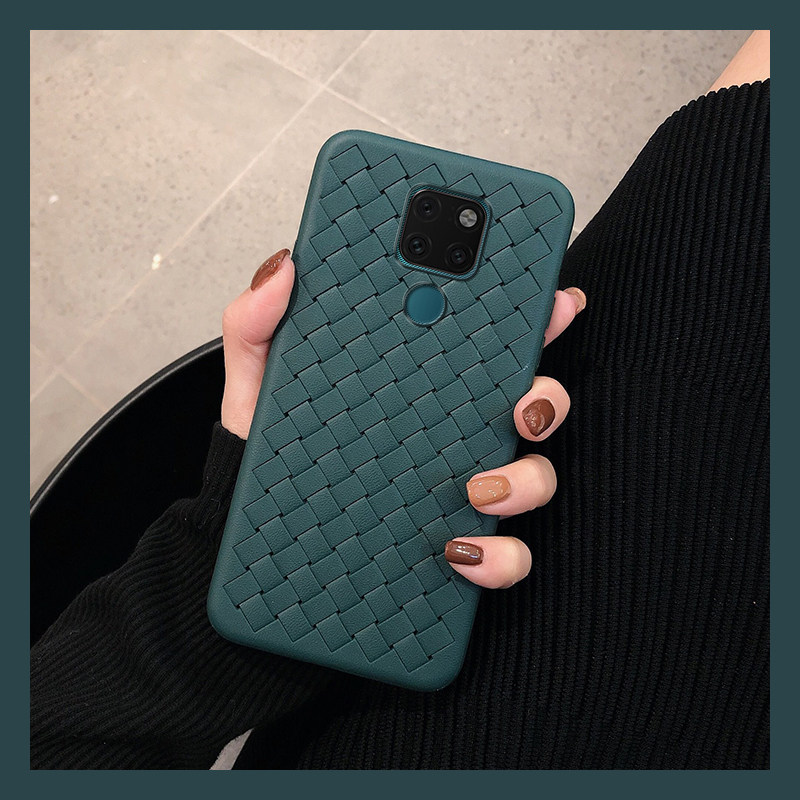 华为mate20手机壳编织格纹mate20pro软套散热创意奢华全包超薄保护套