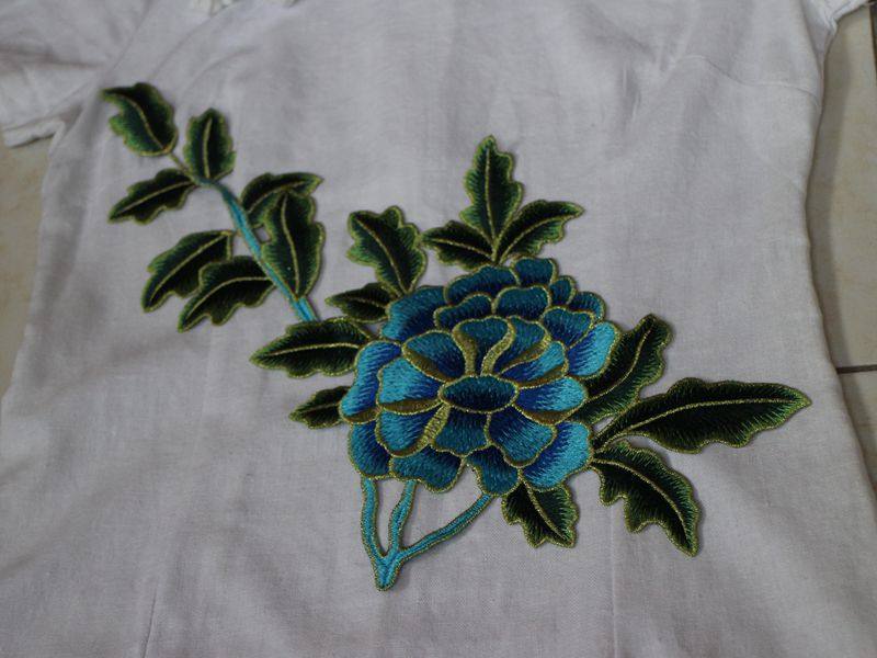 芍药牡丹一枝花刺绣水溶花边民族服饰旗袍绣贴布贴花珠子