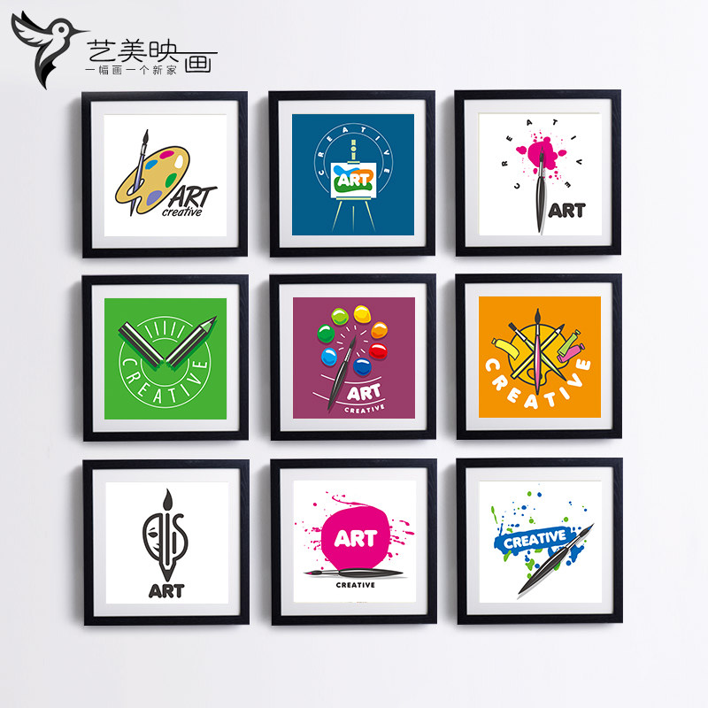 美术教育现代logo艺术艺术学学校培训装饰画挂画画板现代装饰画