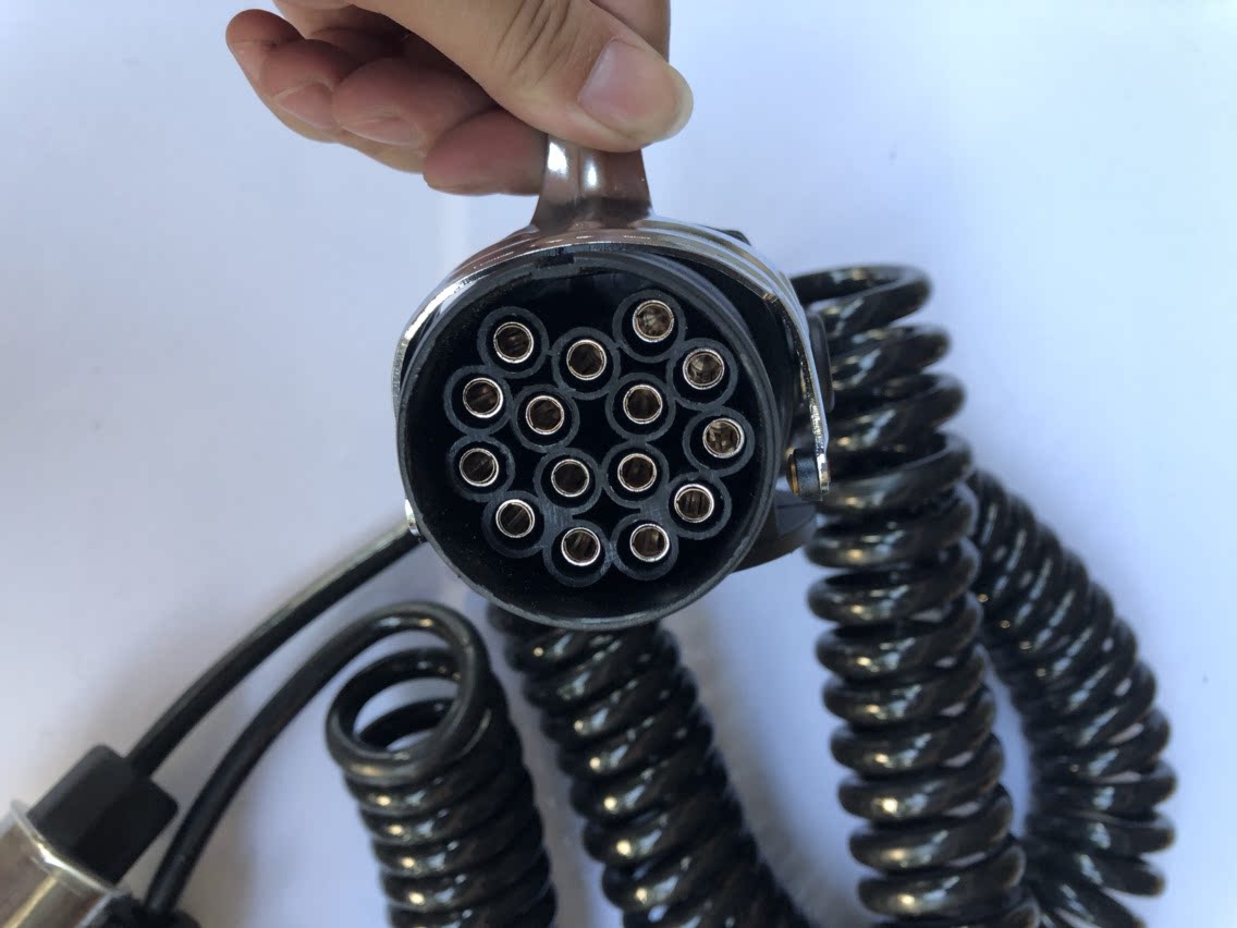 进口车沃尔沃奔驰半挂车电源线斯堪尼亚15芯螺旋电线ebs线1拖2