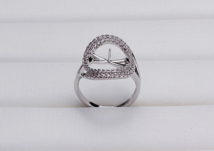 戒指珍珠diy配件银白金色活扣贵夫人天然淡水戒指