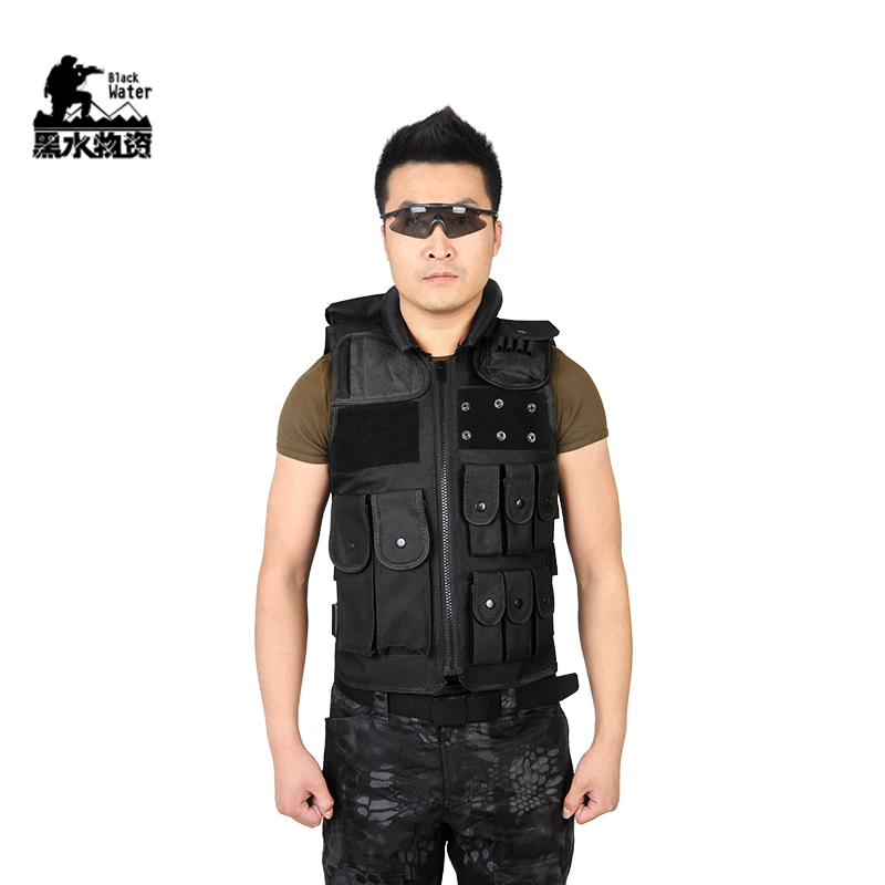 加强款安保执勤保安战术背心户外巡逻黑色作训马甲多功能防护装备