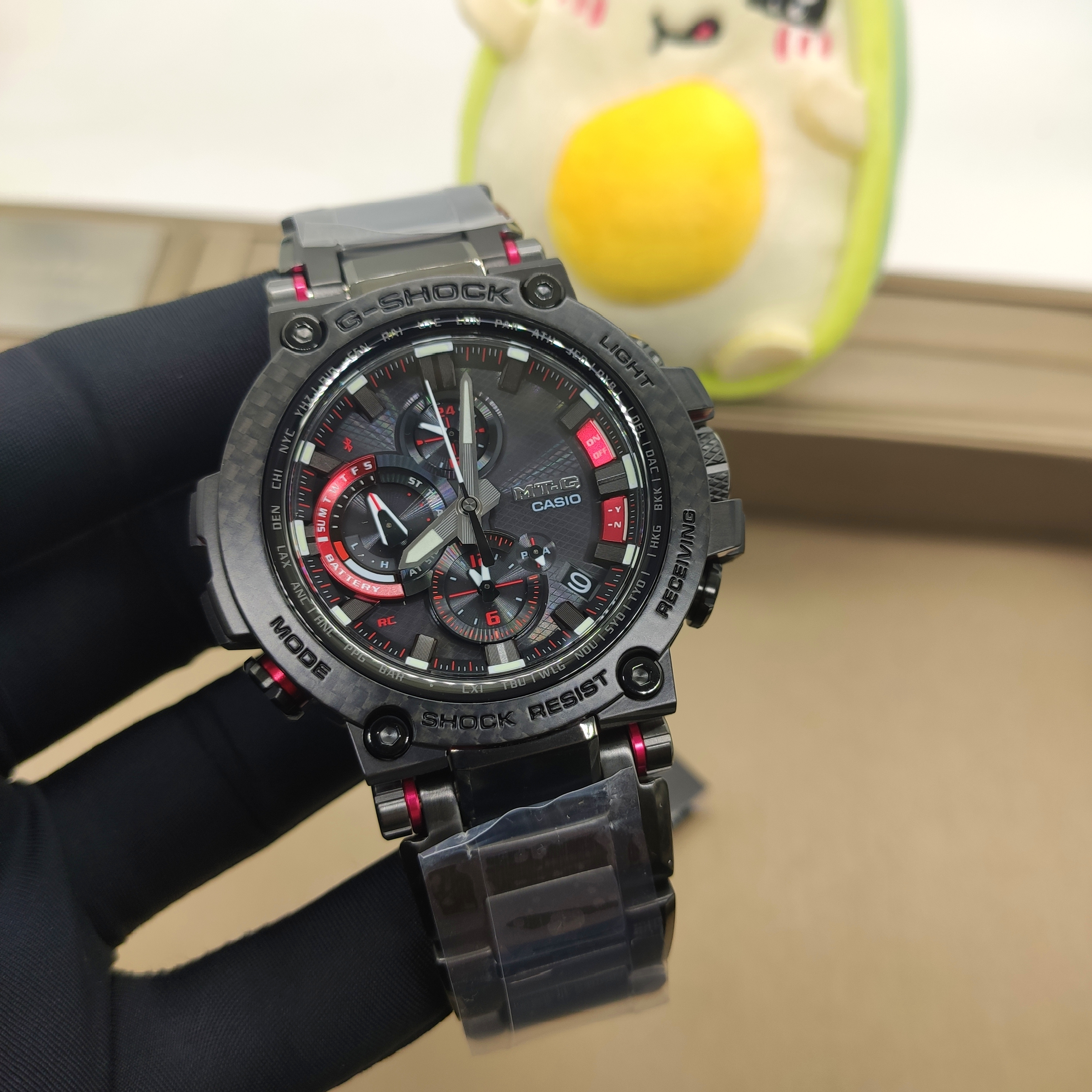 卡西欧G-SHOCK电波太阳能蓝牙手表男MTG-B1000蓝宝石钢带迷彩日产