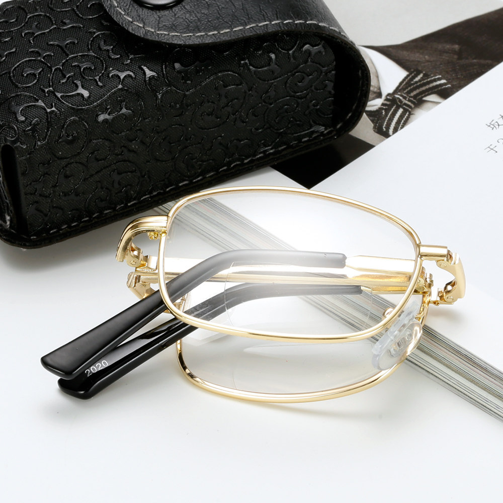 折叠老花镜智能变焦远近两用双光老人眼镜时尚老花镜