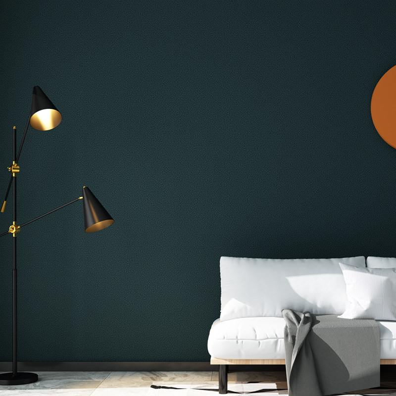 绿色新款简约纯色pvc深蓝背景墙墙纸暗蓝蓝色pvc墙纸