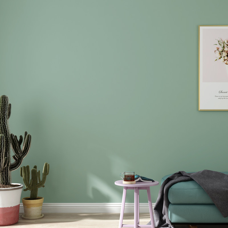 灰绿色墙纸复古浅绿色小清新淡绿色森系现代简约北欧纯色无纺布墙纸