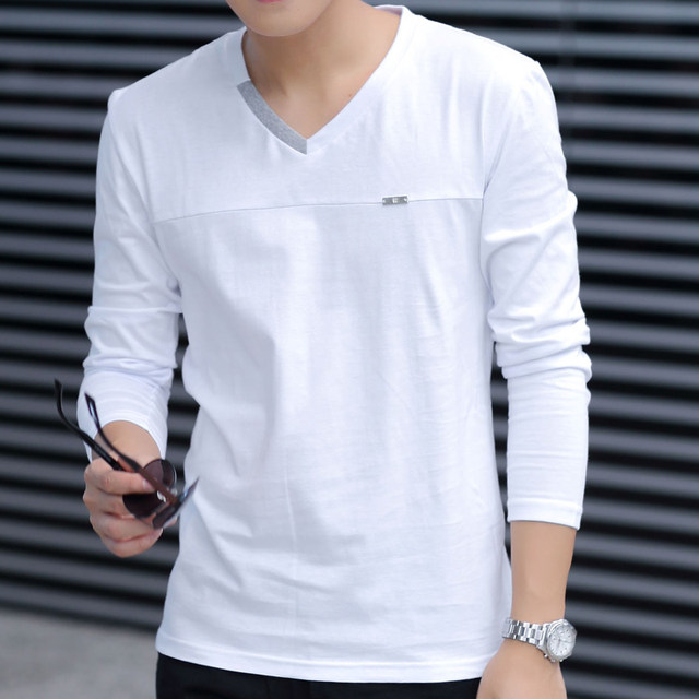 Men's Cotton Long Sleeve T-Shirt Top clothes men's wear bottom shirt fashion Korean Plush autumn clothes fashion brand autumn short sleeves Men's Cotton Long Sleeve T-Shirt Top clothes men's wear bottom shirt fashion Korean Plush autumn clothes fashion brand autumn short sleeves