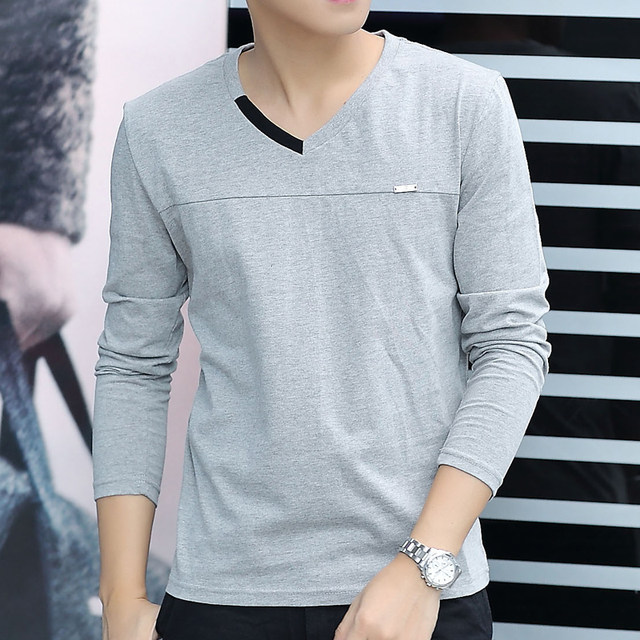 Men's Cotton Long Sleeve T-Shirt Top clothes men's wear bottom shirt fashion Korean Plush autumn clothes fashion brand autumn short sleeves Men's Cotton Long Sleeve T-Shirt Top clothes men's wear bottom shirt fashion Korean Plush autumn clothes fashion brand autumn short sleeves