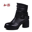 Ruying Original New European And American Retro Thick Heel High Heel Martin Boots Women's Waterproof Platform Soft Cowhide Boots Women's Boots Ruying Original New European And American Retro Thick Heel High Heel Martin Boots Women's Waterproof Platform Soft Cowhide Boots Women's Boots