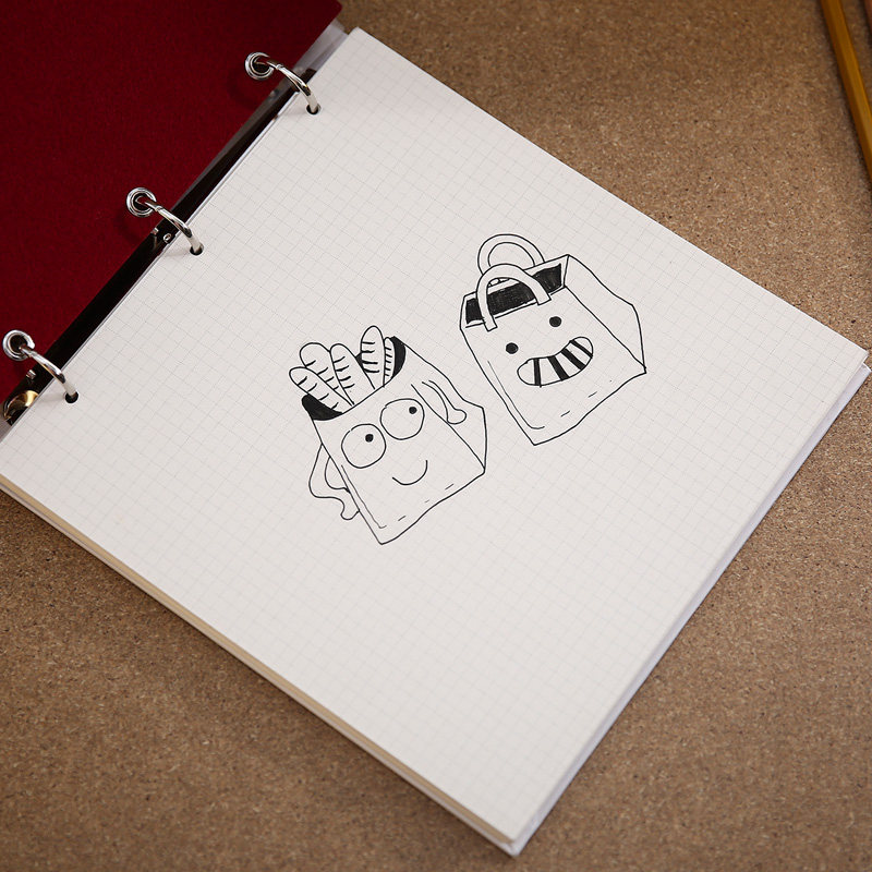 活页账本白手空白创意方格像素笔记网格手绘笔记本