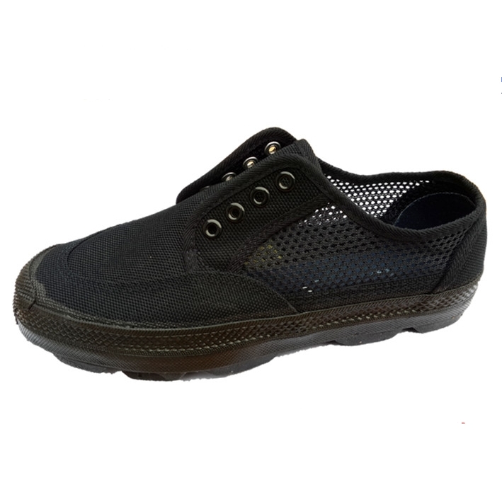 正品06地勤鞋夏网眼透气男胶鞋99迷彩作训鞋黑色解放鞋帆布军迷鞋