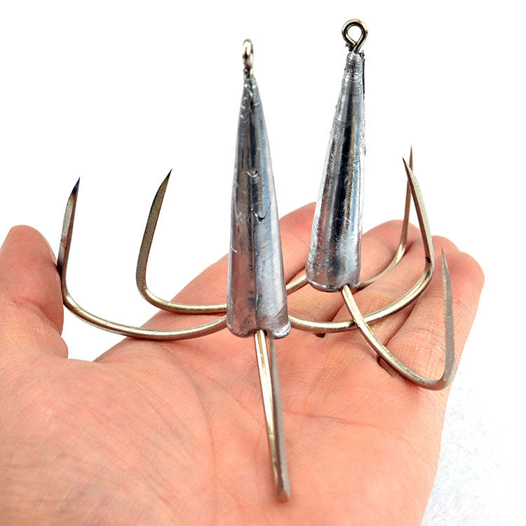 yuzhiqu锚鱼钩锚钩大号三爪钩刀尖长砣刀锋三锚钩搜鱼钩划鱼钩
