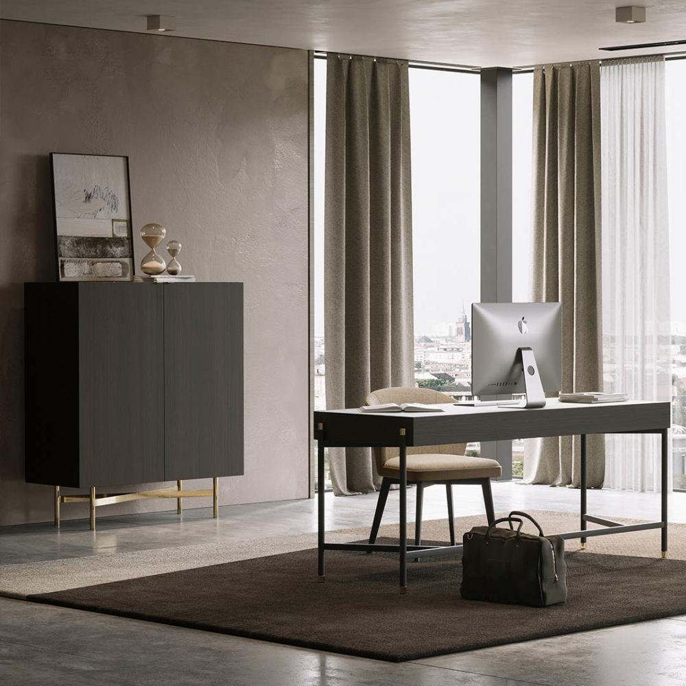 书桌轻奢现代北欧小户户型家用办公电脑桌意式书桌