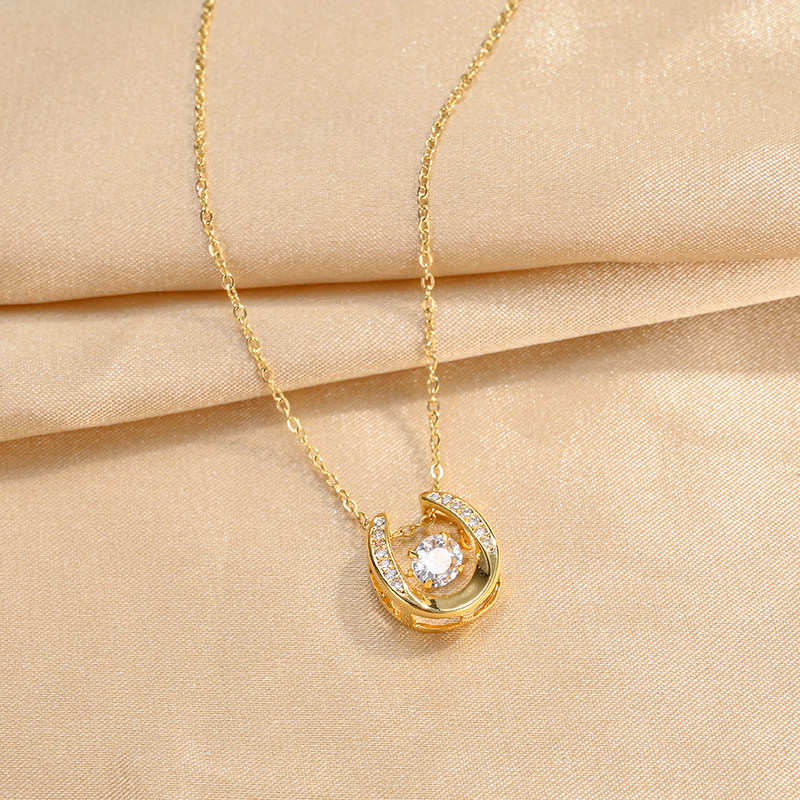 项链18k彩金饰品女配时尚现货吊坠灵动金彩金项链