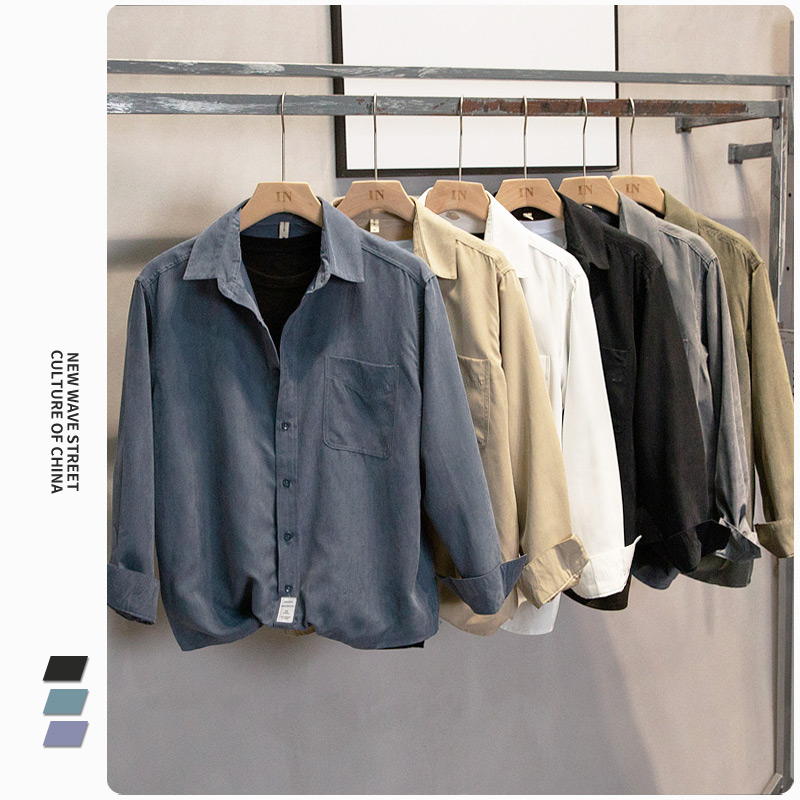 春秋衬衫男长袖日系港风夏季外套痞帅气男士白衬衣潮流轻熟风男装