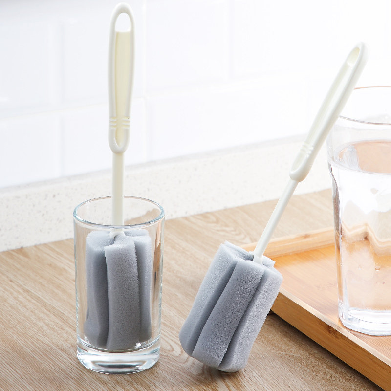 长柄杯刷洗杯子神器家用清洁玻璃杯海绵刷子杯子刷去茶渍奶瓶刷子