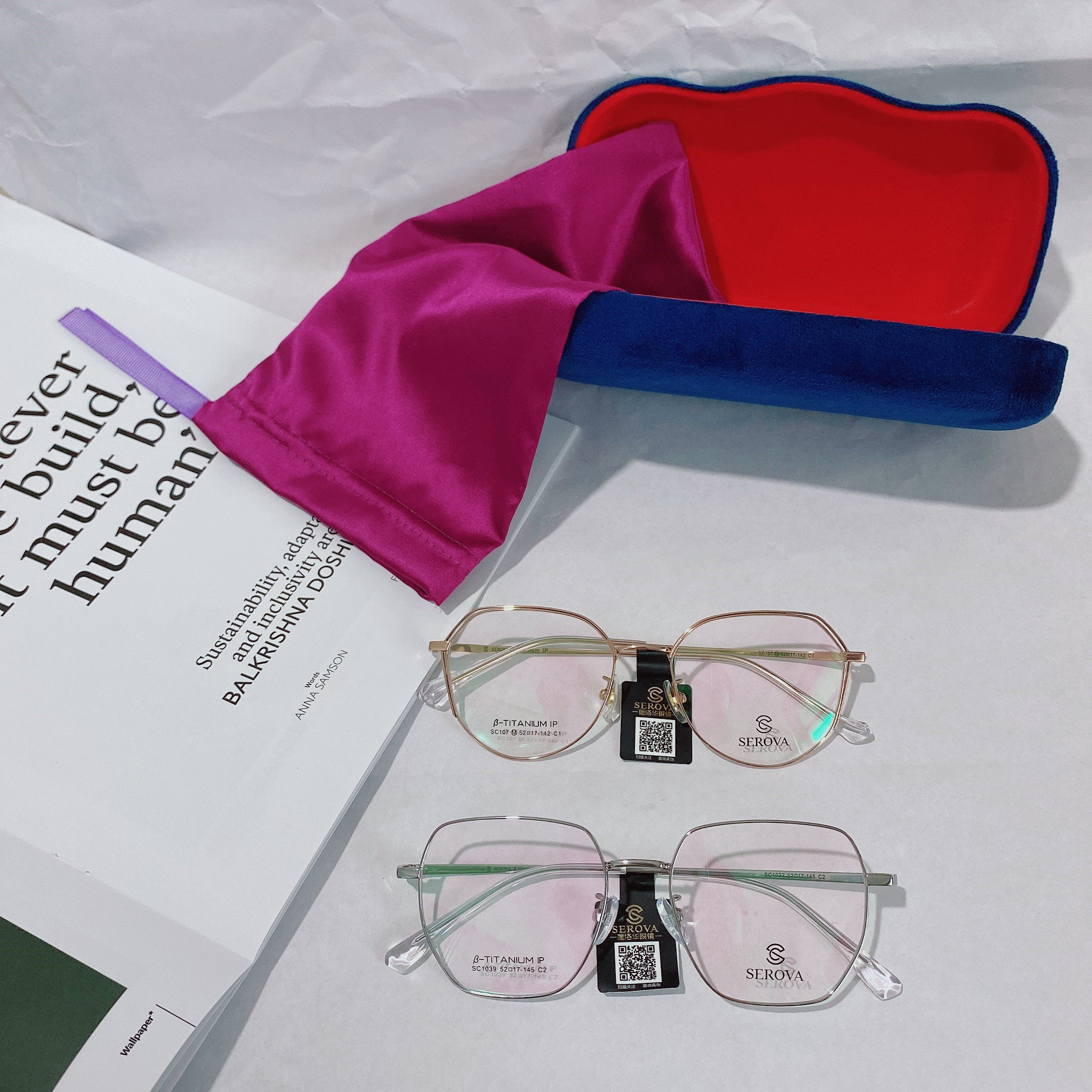 施洛华复古变色镜变色蓝光ins平光方形sc1039显瘦眼镜架