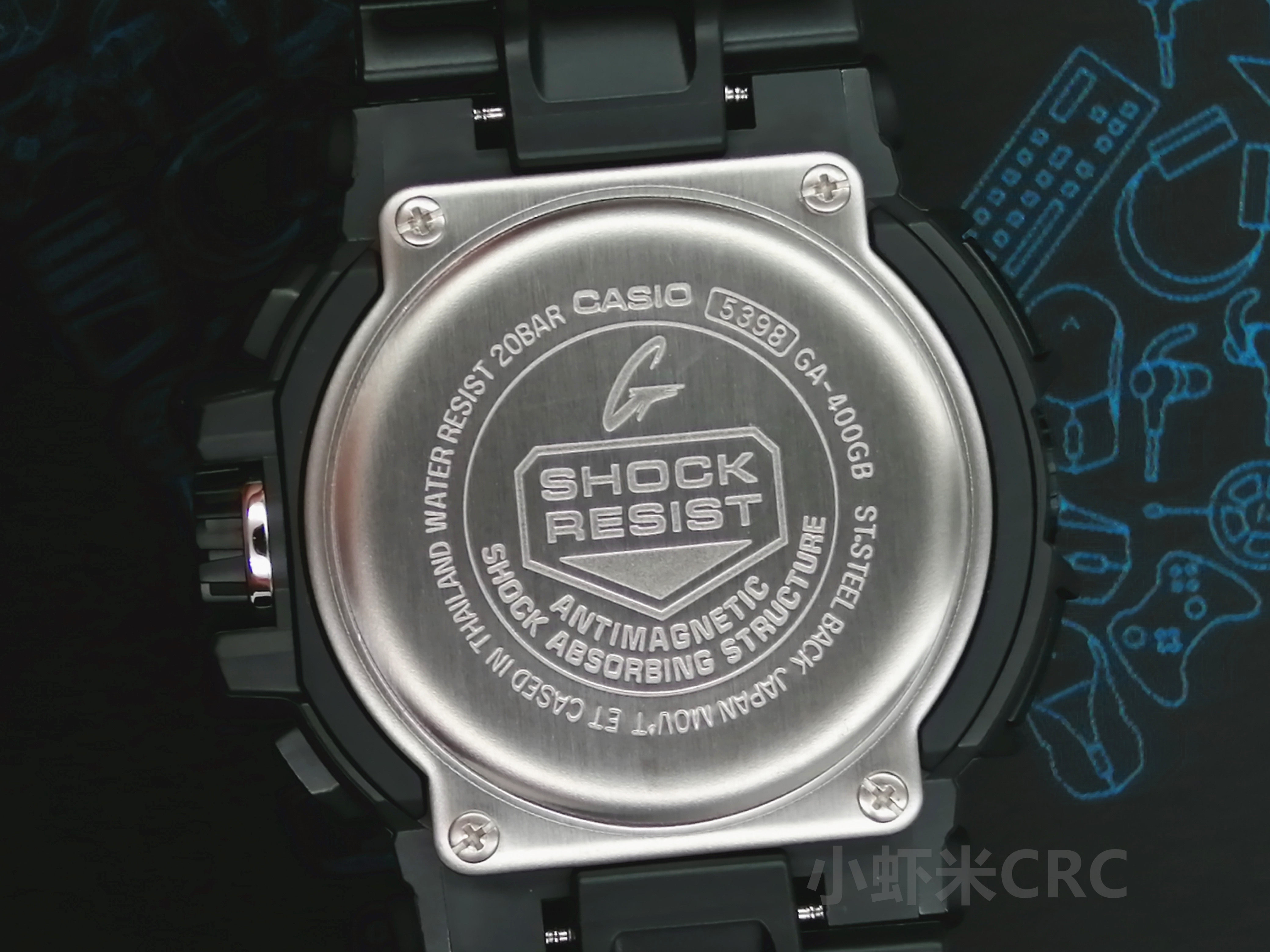 casio卡西欧g-shock手表男炫银大表盘防水ga-400gb-1a1a4日韩腕表