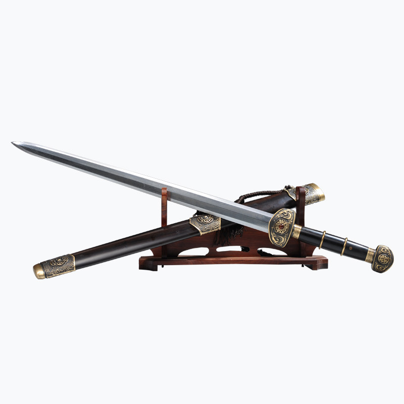 龙泉拙匠宝剑花纹一体刀剑送礼防身八面剑霸刀剑