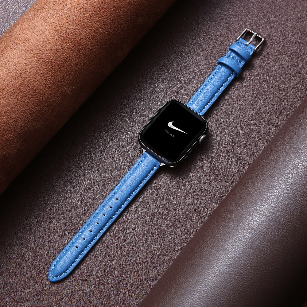 于时尚运动透气38mm新款潮牌真皮男女创意iwatch6智能手表手环表带