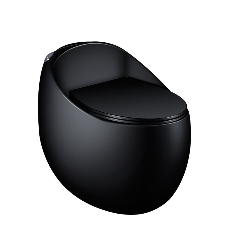 陶谷网红款新款个性黑色小鸡蛋型马桶球形虹吸坐便器60099哑黑版