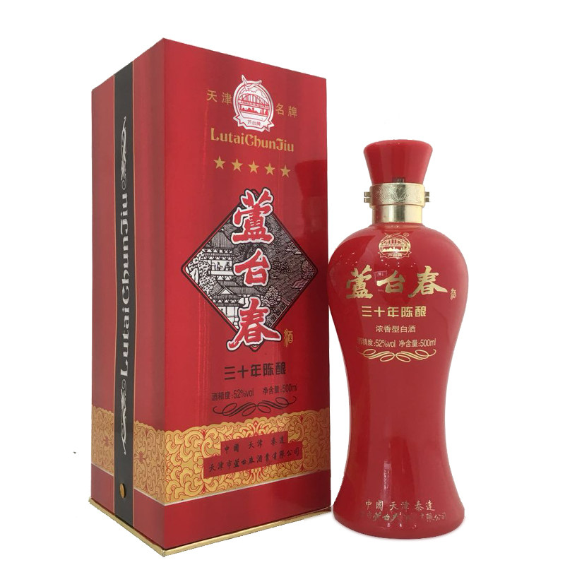 芦台春红五星三十年 52度 浓香型白酒 500ml单瓶装