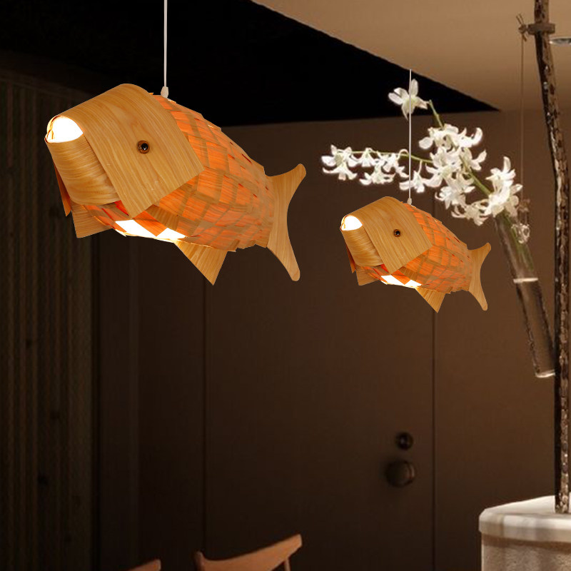 鲤鱼鱼形吊灯新中式中式餐厅饭店火锅店创意个性灯具酒店