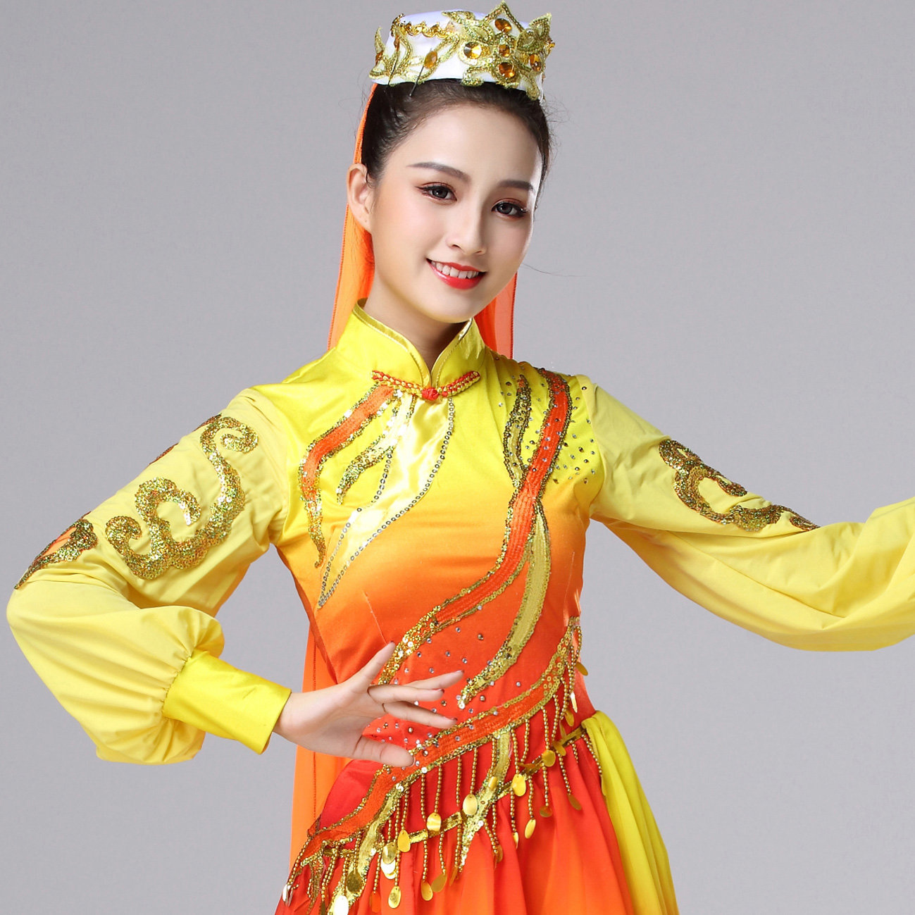 舞蹈阿幸春晚新疆维吾尔族演出演出服服装少数民族服饰新款民族服装