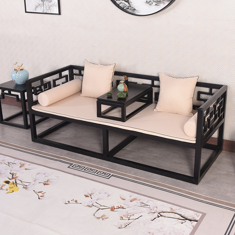 新中式茶床组合桌椅床茶卧榻贵妃沙发户型缩小罗汉床