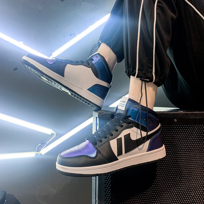 aj男鞋冬季高帮鞋潮流百搭空军一号情侣板鞋加绒高帮鞋