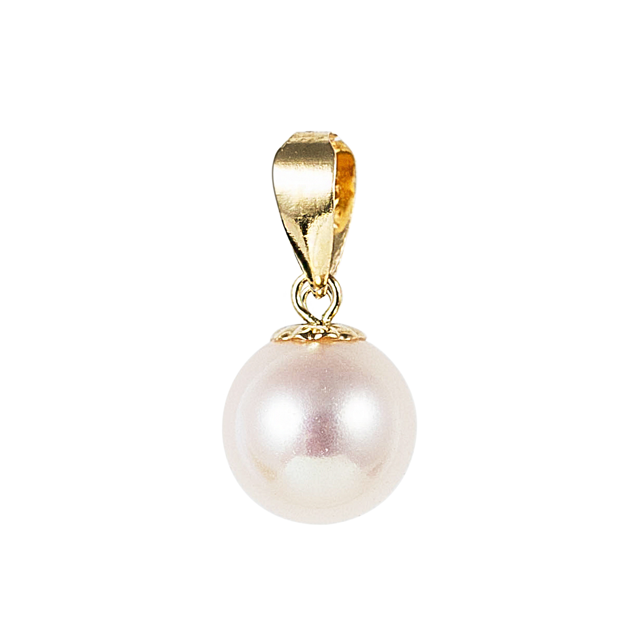 戴妮雅18k瓜子扣头金扣头项链经典吊坠珍珠单颗颈饰