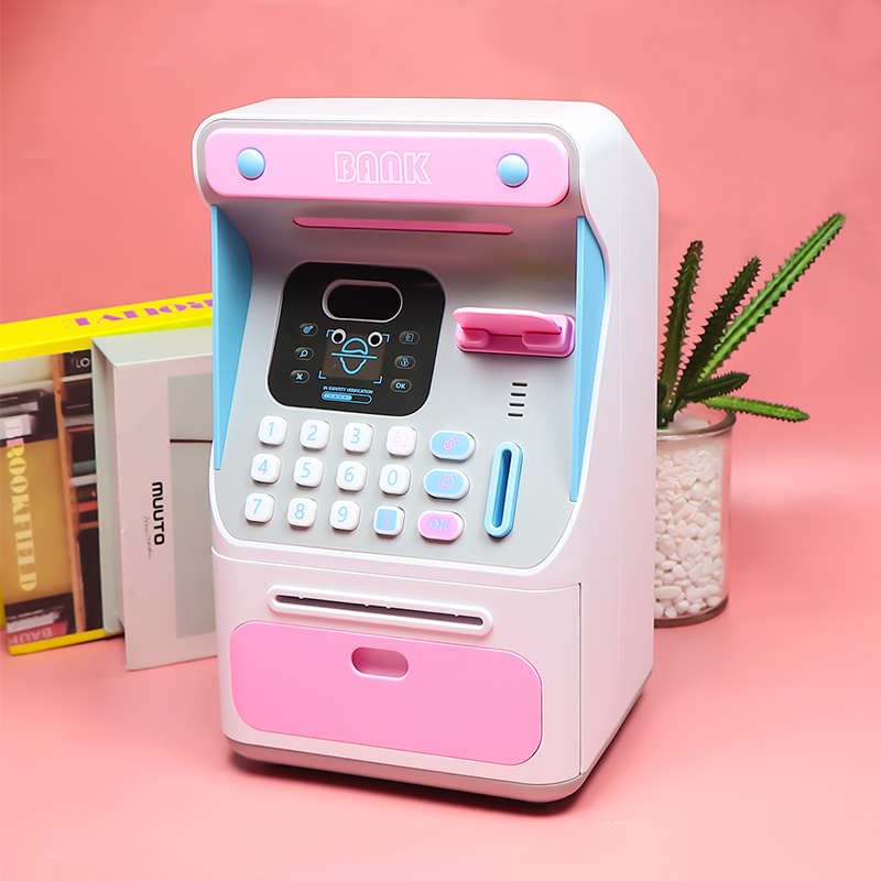 存钱罐儿童人脸识别atm机储钱指纹密码自动卷钱储蓄男孩女孩益智