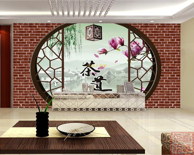 背景墙中式3d立体茶道茶室装饰画茶艺茶坊茶叶定制壁画