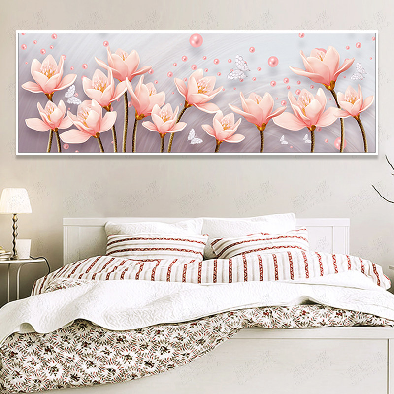 玉兰花十字绣2020新款绣客厅满绣清新花卉线绣卧室床头自己绣手工